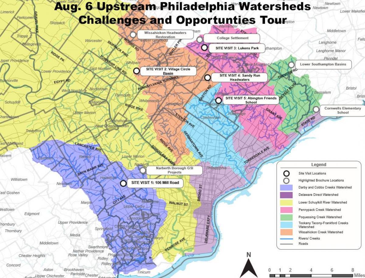 карта предграђа Филаделфији