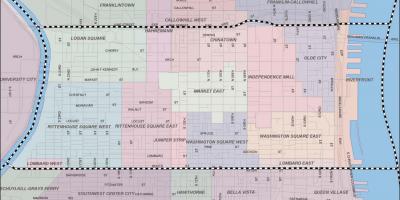Мапа насеља Филаделфији