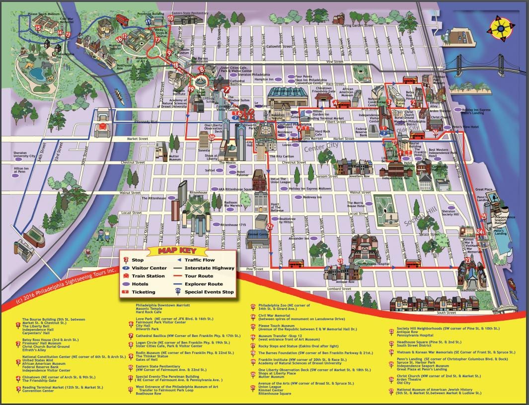 Излет по граду Филаделфија мапи
