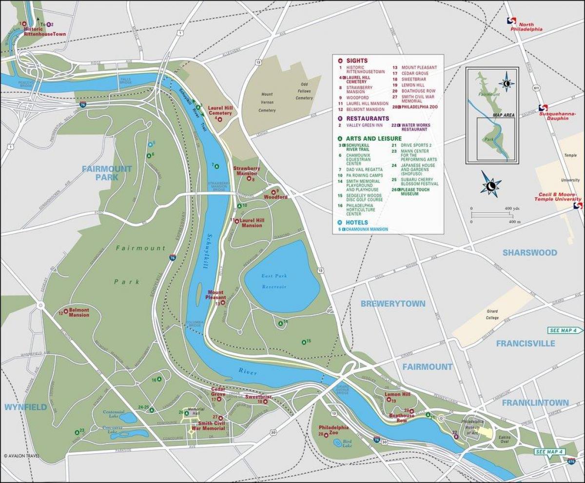 карта фэрмаунт парк Филаделфији