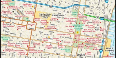 Карта центра града Филаделфија