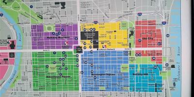 Карта центра града Филаделфије